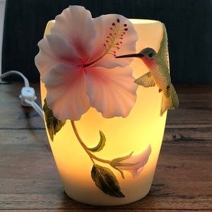 Ibis & Orchid Design - Hibiscus & Hummingbird Night Lamp